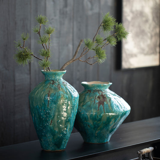 Emerald Tide Artisan Vase 21cm