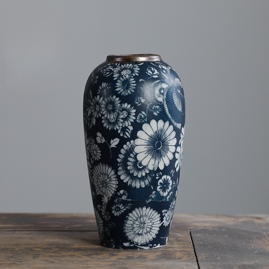 Midnight Bloom Artisan Vase 27cm