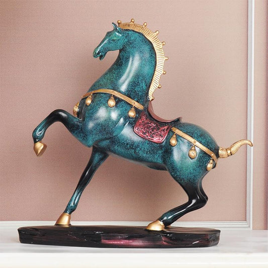 Emerald Green Victory Horse Sculpture 32cm