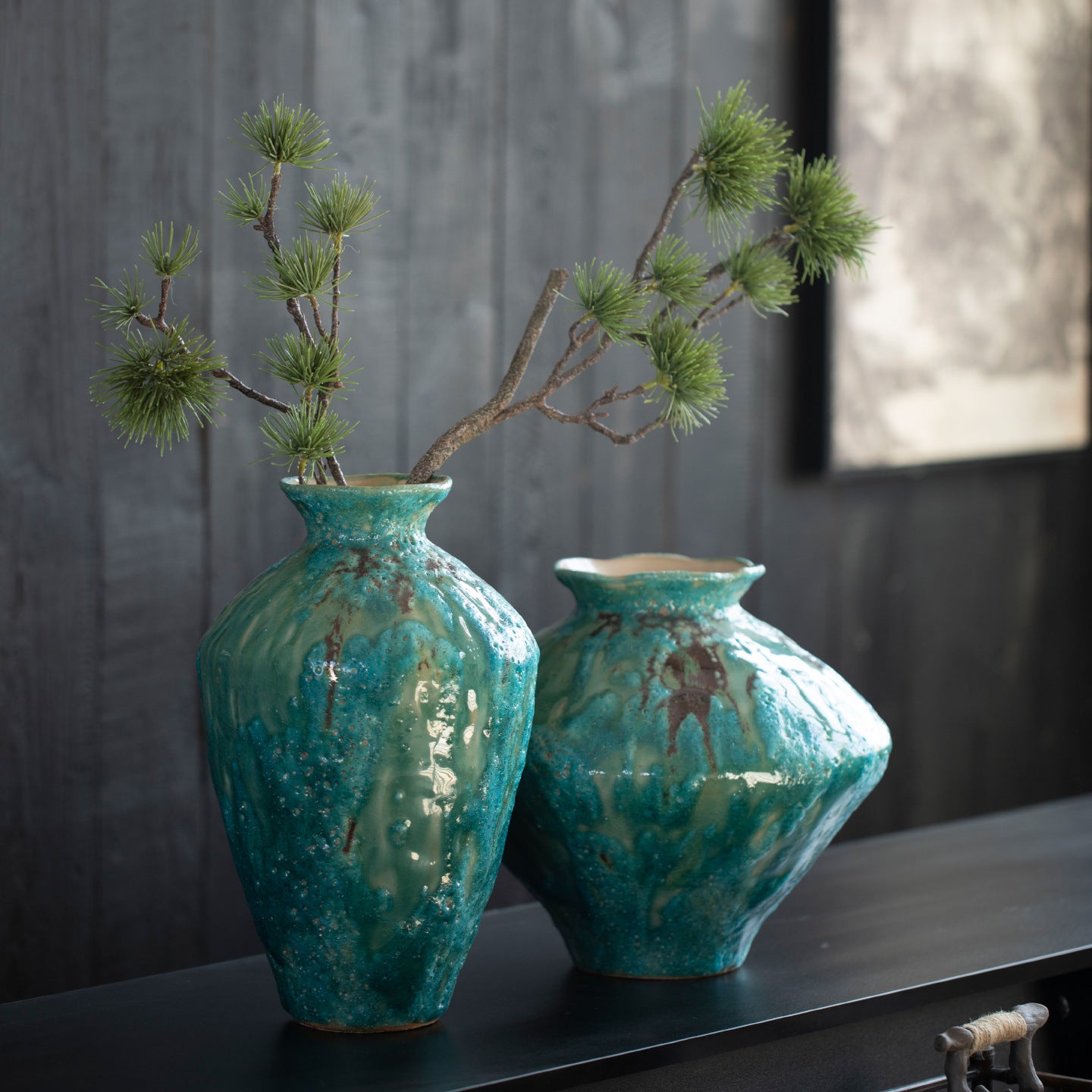 Emerald Tide Artisan Vase 21cm