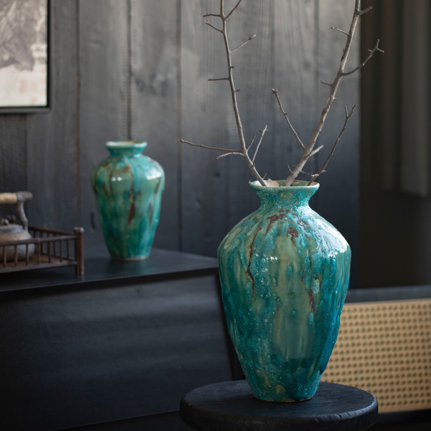 Emerald Tide Artisan Vase 21cm