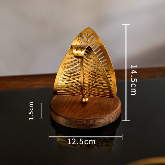 Golden Leaf Elegance Sculpture 15cm