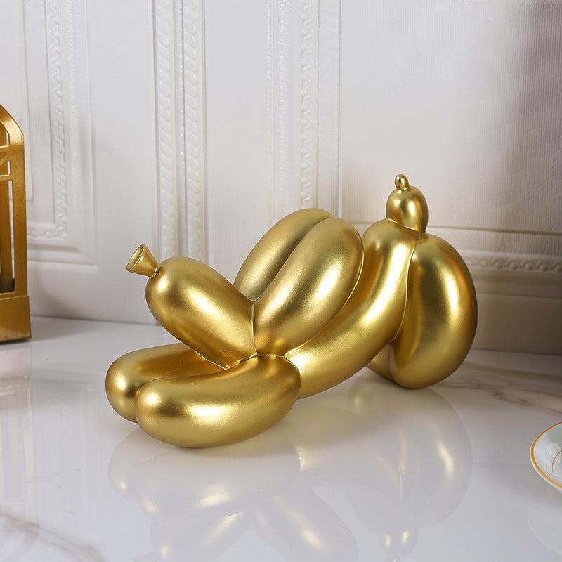 Golden Temptation Banana Balloon Dog Sculpture 13cm
