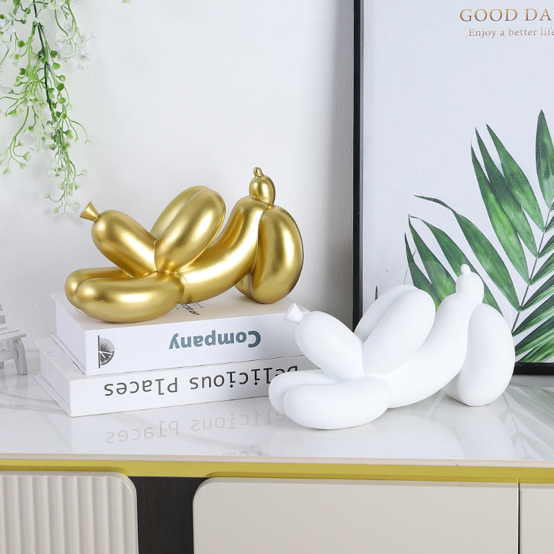 Golden Temptation Banana Balloon Dog Sculpture 13cm
