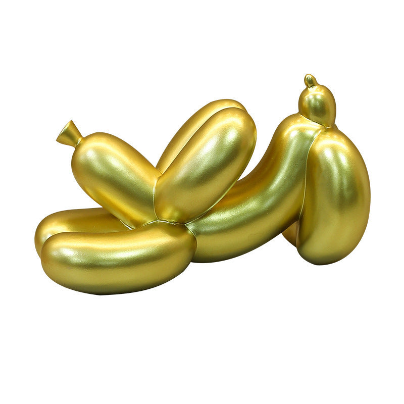 Golden Temptation Banana Balloon Dog Sculpture 13cm