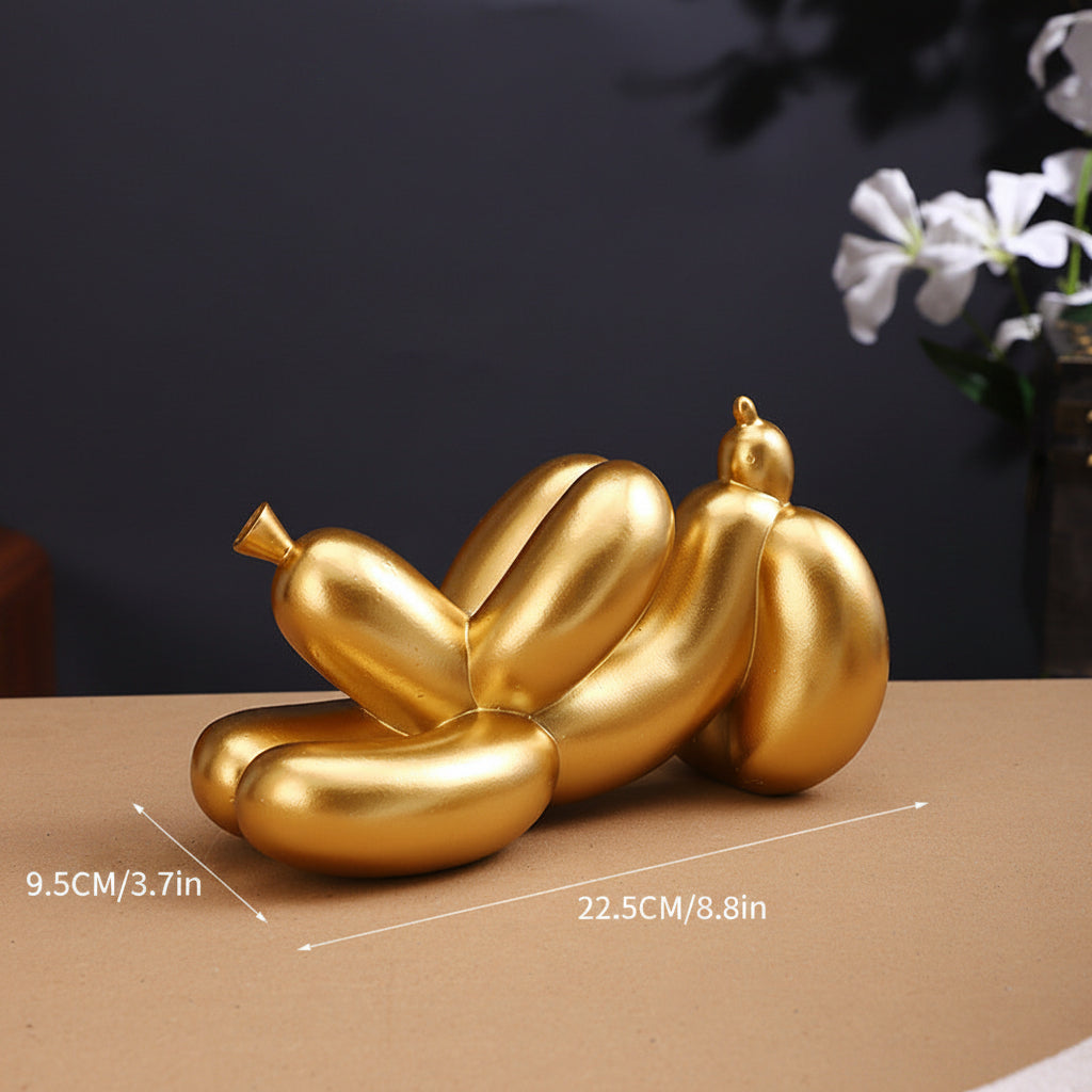 Golden Temptation Banana Balloon Dog Sculpture 13cm