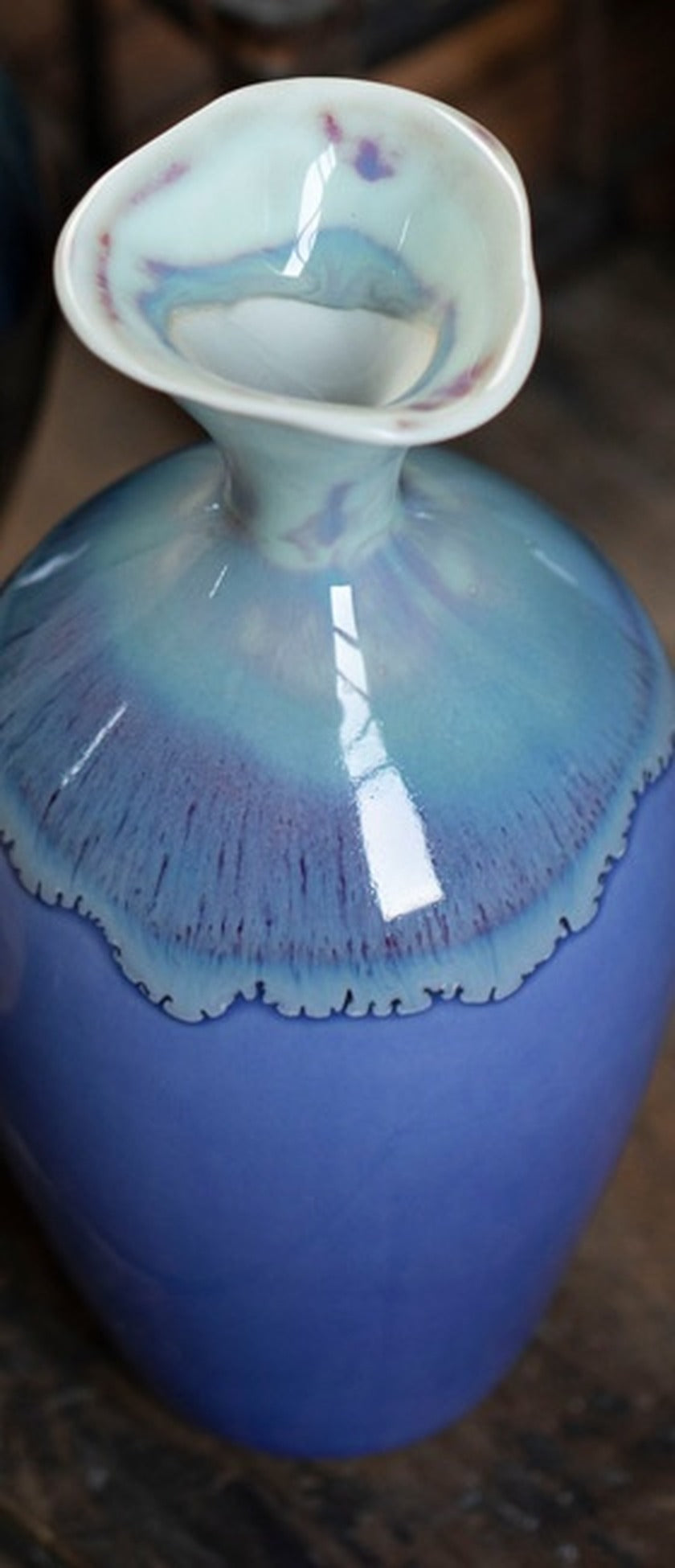 Indigo Tide Porcelain Vase 15.5cm