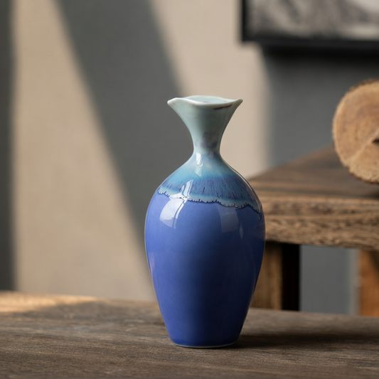Indigo Tide Porcelain Vase 15.5cm