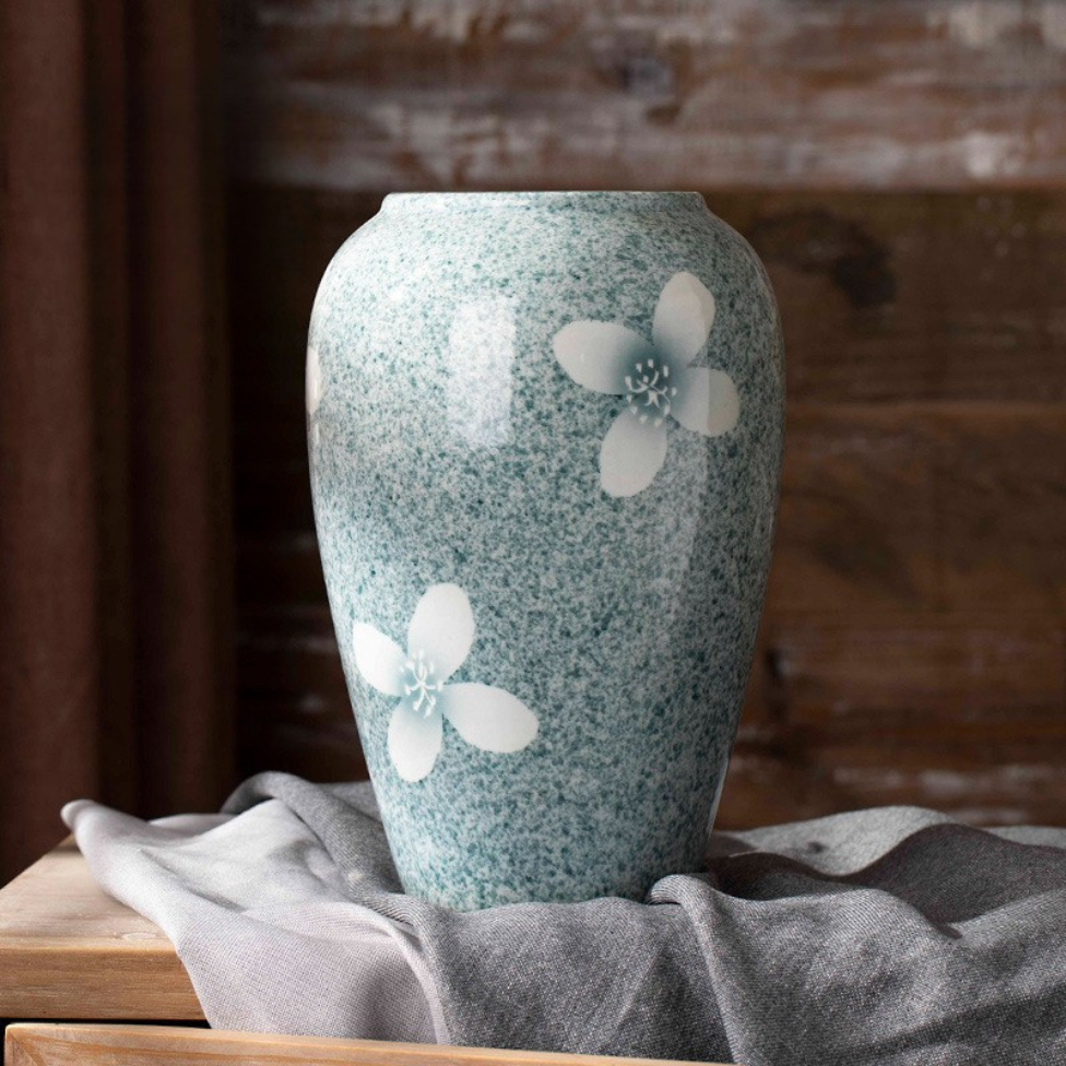 Seafoam Blossom Artisan Vase 27cm