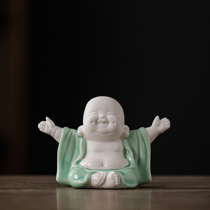 Laughing Buddha Ceramic Figurine